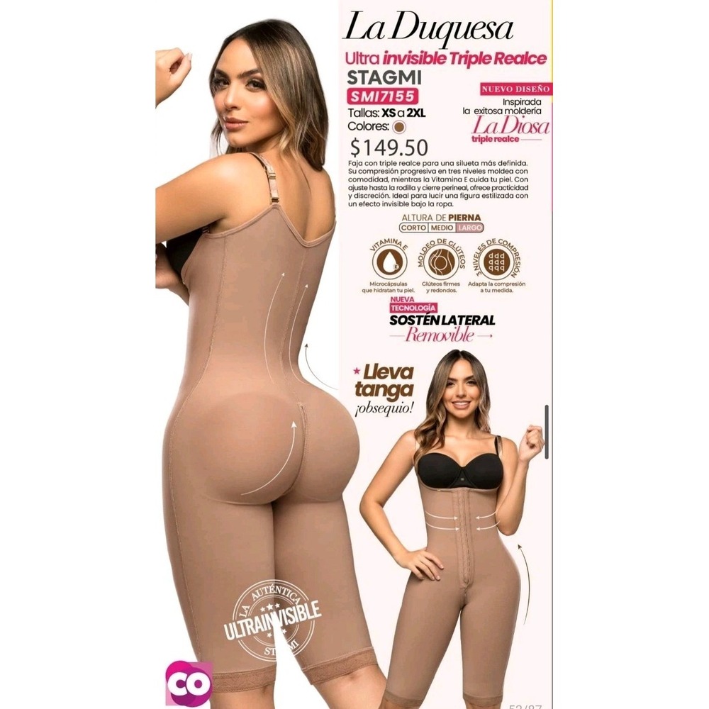 Colombian Stagmi SMI7155 Girdle Shaper for Long Dresses Large Faja Bodysuit NEW